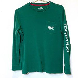 Vineyard Vines Green Long Sleeve Front Pocket Graphic T-shirt